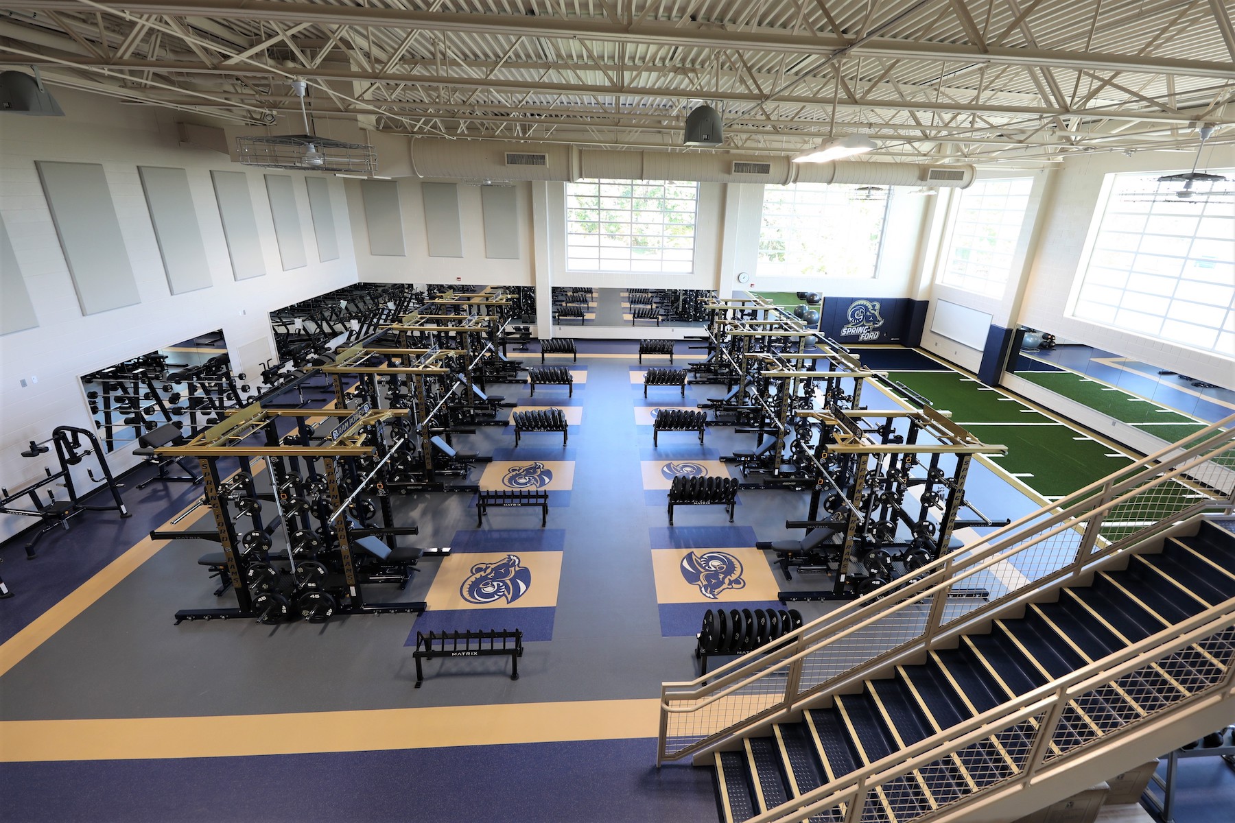 Spring-Ford High School Fitness Flooring Free Weight Area