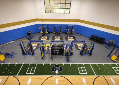 Phoebus High School Fitness Center with functional training turf and weightlifting equipment