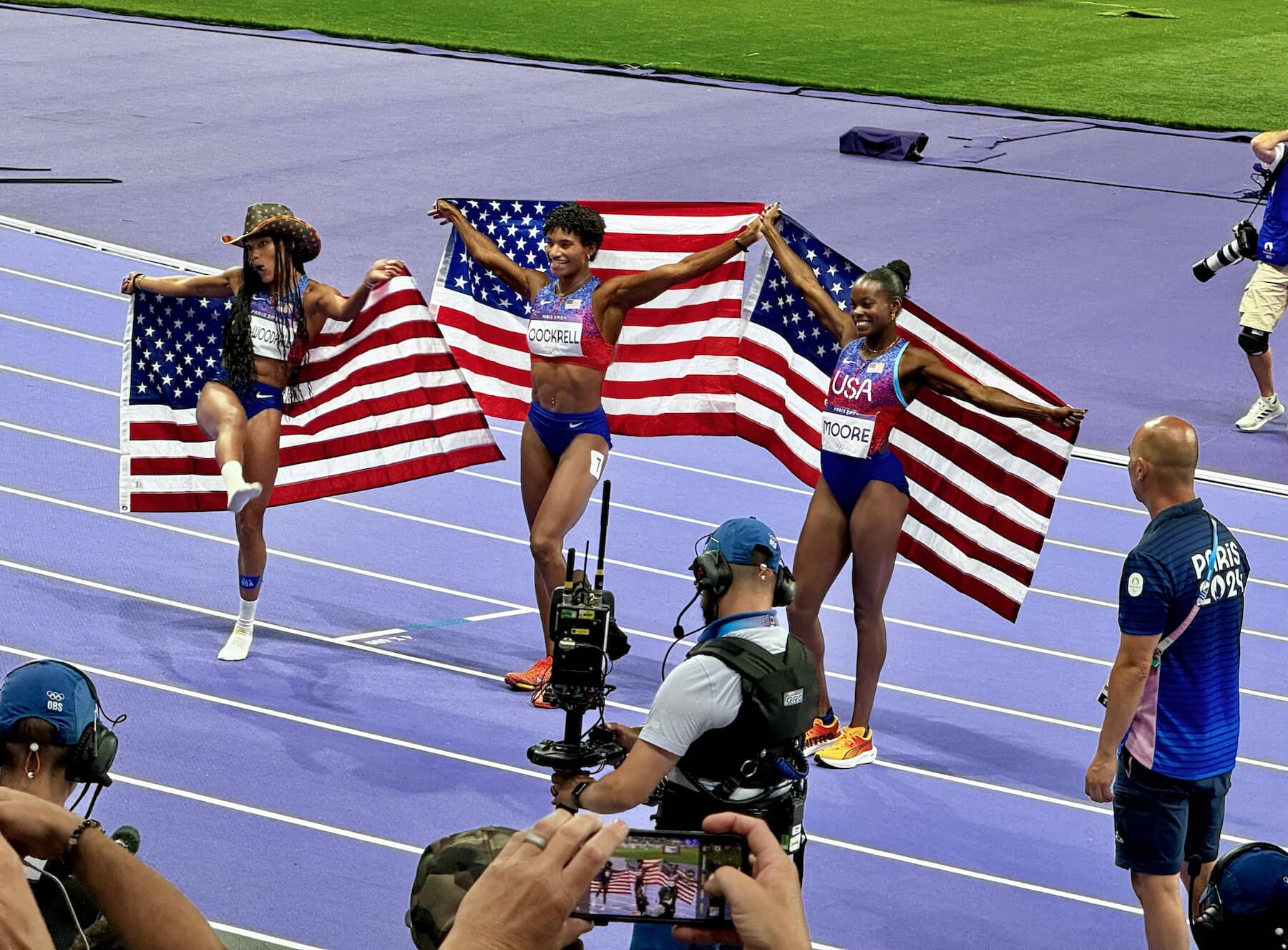 Paris Olympic Track US Celebration