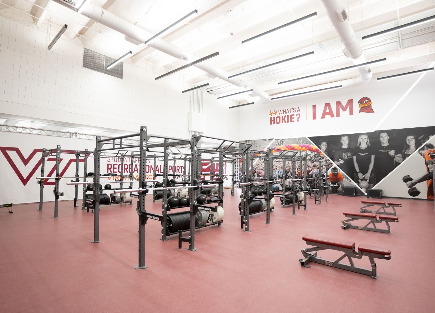 Virginia Tech Student Affairs Recreation Sports Weight Room with Mondo Flooring