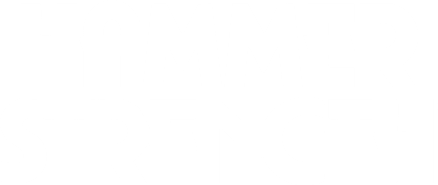 Hammer Strength white logo with transparent background