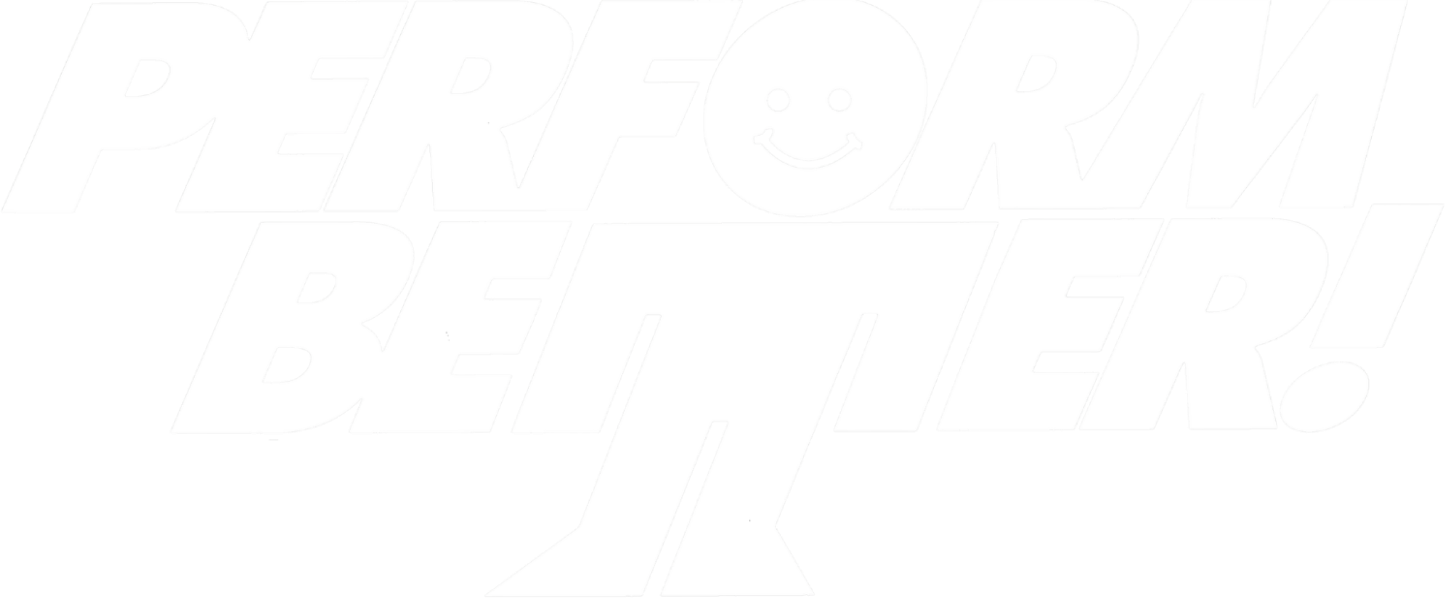 Perform Better white logo with transparent background